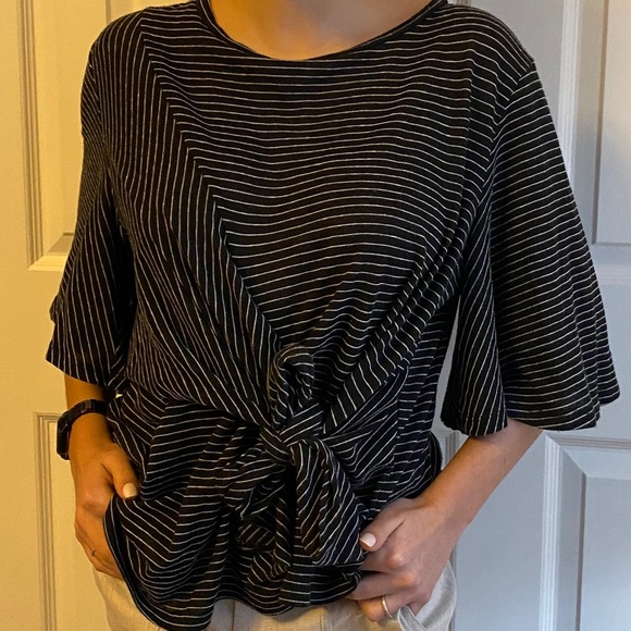 Nordstrom stripe t-shirt w tie! - Picture 2 of 5